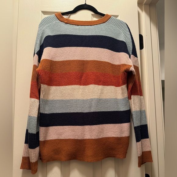 Madewell Thompson Pocket Crewneck Sweater in Rainbow Stripe - Picture 7 of 10